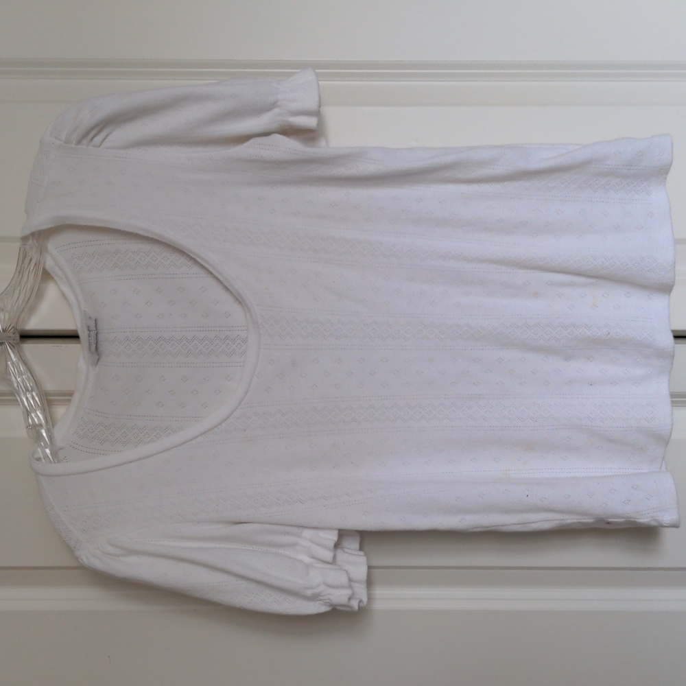 Lucky Brand patterned tee with puffy sleeves